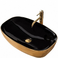 Lavabo Rea Rich 38,5x60,5 negro/dorado (REA-U9600)
