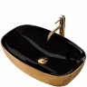 Lavabo Rea Rich 38,5x60,5 negro/dorado (REA-U9600)