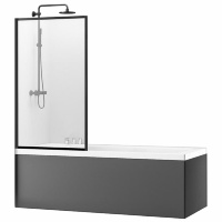 Cortina de ducha Rea Lagos Fix 70x140 negra, cristal transparente (REA-K7689)