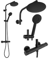 Sistema de ducha Rea Bliss negro con termostato (REA-P8804)