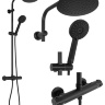 Sistema de ducha Rea Bliss negro con termostato (REA-P8804)