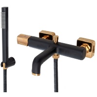 Mezclador de baño Rea Salto negro/dorado (REA-B6352)