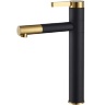 Mezclador de lavabo Rea Smart negro, dorado, alto (REA-B7402)