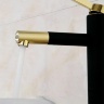 Mezclador de lavabo Rea Smart negro, dorado, alto (REA-B7402)
