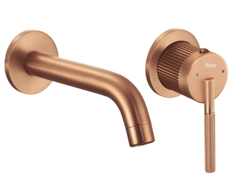 смеситель для умывальника Rea Argon скрытого монтажа, brushed copper + box (REA-B2093)