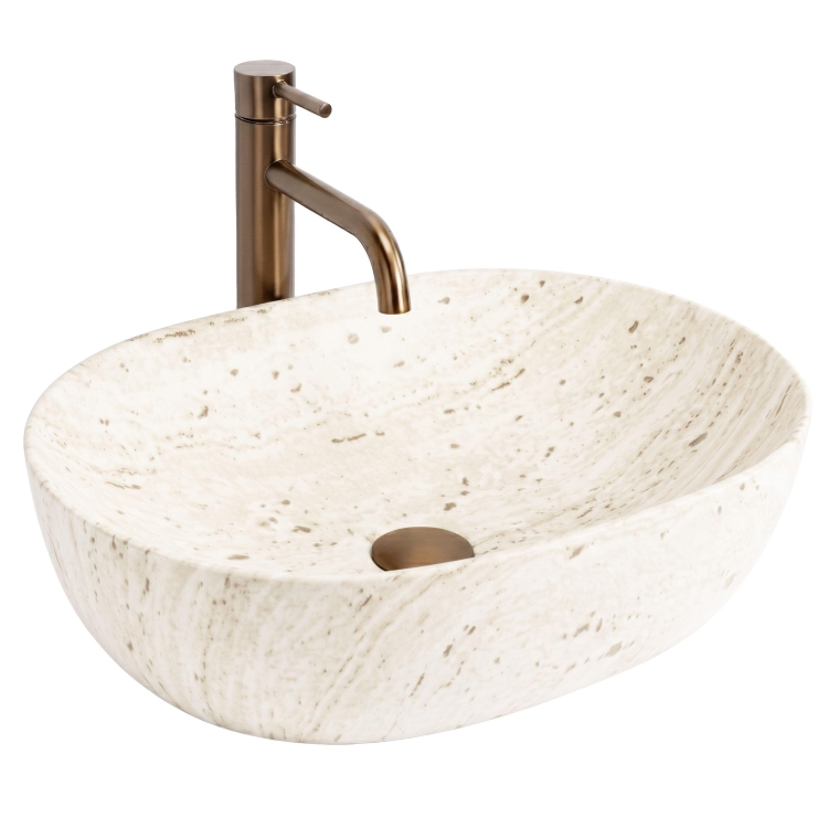 умывальник Rea Amelia 48x34,5 накладной Travertine матовый (REA-U4210)