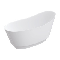 Bañera de piedra Omnires Neo 158x72 ovalada blanca (NEO158SWWBP)