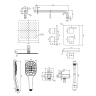 Omnires Slide graphite concealed shower system with thermostat (SYSSL11GR)