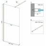 Mampara de ducha Rea Aero 100x195 cristal de seguridad, dorado (REA-K4701)
