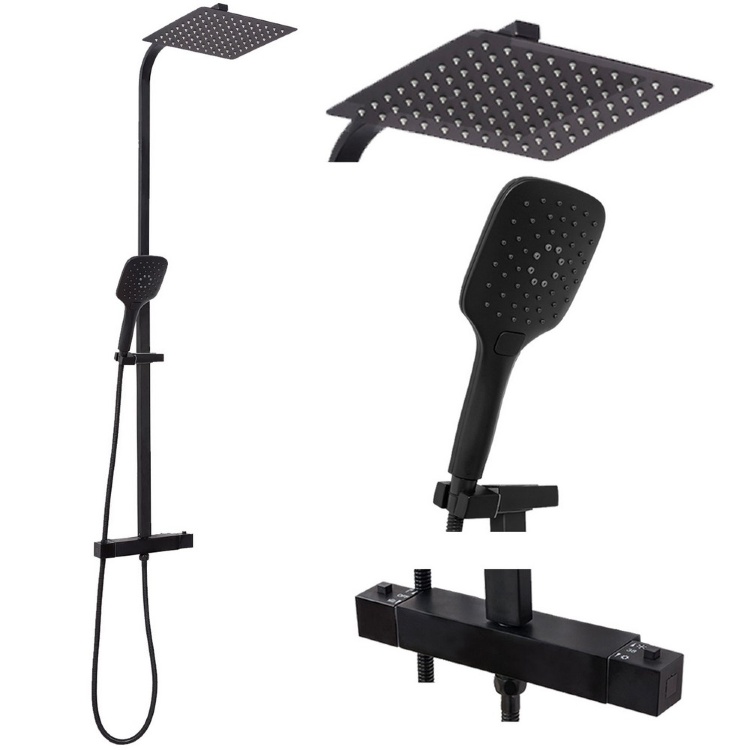 Sistema de ducha Rea Jet negro (REA-P9411)
