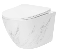 toilet Rea Carlos 49.5x37 suspended, slim, nature marble (REA-C6606)