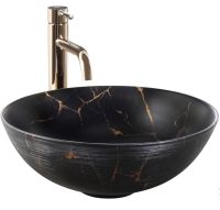 Lavabo Rea Stella 35,5x35,5 mármol negro cepillado (REA-U9086)