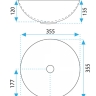 Lavabo Rea Stella 35,5x35,5 mármol negro cepillado (REA-U9086)