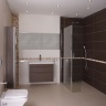 Mampara de ducha Omnires Marina Walk In 120x30cm cristal de seguridad, color negro (MA1230BLTR)
