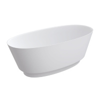 Bañera de piedra Omnires Neo 158x72 ovalada blanca (NEO158WWBM)