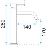 Mezclador de lavabo Rea Lungo alto blanco (REA-B4400)