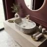 умывальник Rea Marcela Ruststone 60x37 глянцевый, имитация камня (REA-U3518)