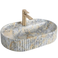 умывальник Rea Marcela Ruststone 60x37 глянцевый, имитация камня (REA-U3518)