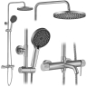 душевая система Rea Lungo Stripe brushed nickel (REA-P9491)