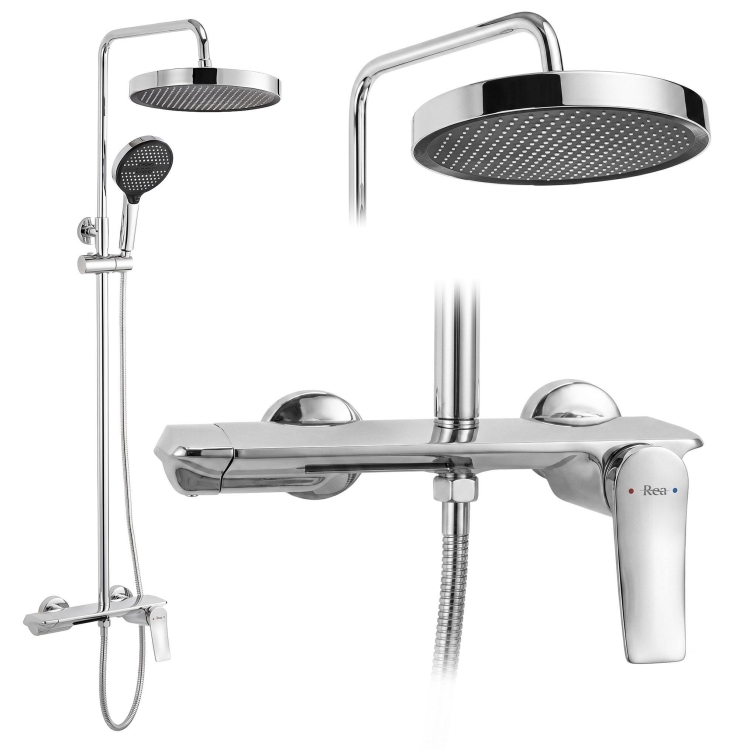 душевая система с изливом Rea Vision chrom (REA-P6738)