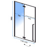 shower door Rea Fargo 120x195 safety glass, transparent (REA-K6328)