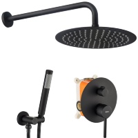 Conjunto de ducha empotrado Rea Lungo negro mate (REA-P4100)