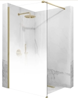 Mampara de ducha Rea Aero Ombre 120x195, cristal de seguridad, dorado cepillado/blanco (REA-K2466)