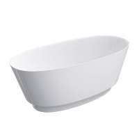 Bañera de piedra Omnires Neo 158x72 ovalada blanca (NEO158WWBP)