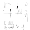 Omnires Switch Kitchen Faucet with Water Filter Function, Graphite (SW9057-FD1GR)