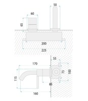 смеситель для умывальника Rea Foster скрытого монтажа, brushed gold + box (REA-B6443)