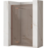 душевая дверь Rea Hugo 200,5x80 безопасное стекло, brown, brush copper (REA-K6960)