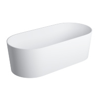 Bañera de piedra Omnires Ovo 160x75 ovalada blanca (OVOWWBM)