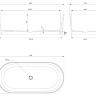 stone bathtub Omnires Ovo 160x75 oval white (OVOWWBM)