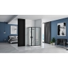Cabina de ducha Rea Look 80x100x190, cristal de seguridad, transparente, negro (REA-K7900)