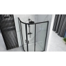 Cabina de ducha Rea Look 80x100x190, cristal de seguridad, transparente, negro (REA-K7900)