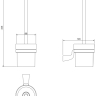 Toilet brush Omnires Saco chrome/white (SA54620CRB)