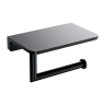 бумагодержатель с полкой Omnires Modern Project matt black (MP60511BL)