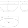 Bañera Omnires Shell 160x75 ovalada blanca (SHELLWWBM)