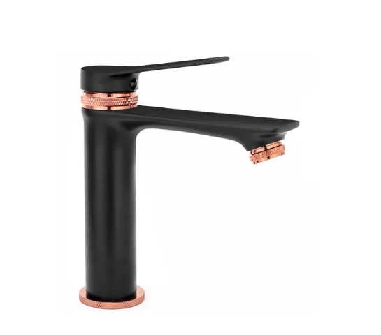 Mezclador de lavabo Rea Viral negro-rosa (REA-B2025)