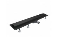 Desagüe de ducha Omnires Lowfix para azulejos con cobertura total, 90 cm, negro (LOWFIX90GBL)