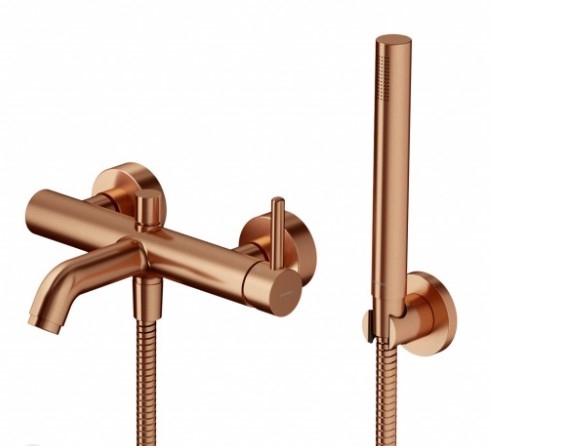Omnires Y brushed copper bath and shower mixer (Y1231CPB)
