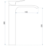 Mezclador de lavabo Rea Dart negro, alto (REA-B0670)