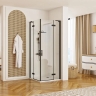 shower cabin Rea Hugo 80x80x200 safety glass, transparent, black (REA-K6600)