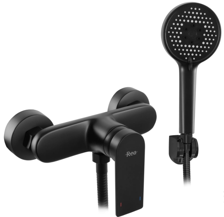 Bath and shower mixer Rea Verso black matte (REA-B7900)