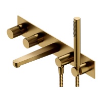 Mezclador de bañera empotrado Omnires Contour, oro cepillado (CT8037/1GLB)