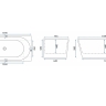 acrylic bathtub Rea Sydney 160x75 right, white (REA-W8801)