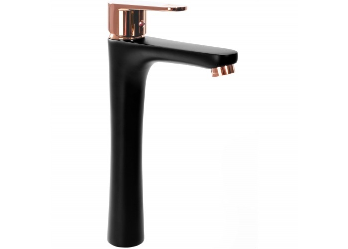 washbasin mixer Rea Mild rose gold/black, high (REA-B4808)