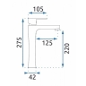 washbasin mixer Rea Mild rose gold/black, high (REA-B4808)