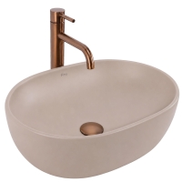 умывальник Rea Focus 48,5x34,5 накладной Taupe матовый (REA-U3228)