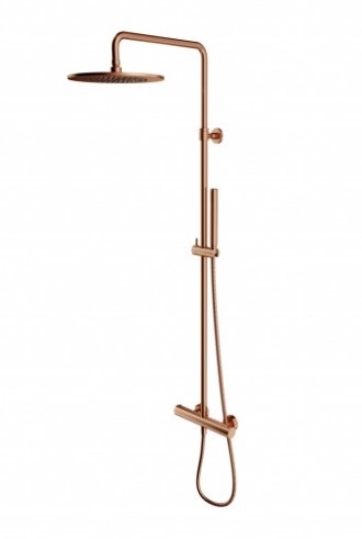 Sistema de ducha con termostato Omnires Y cobre cepillado (Y1244SUCPB)
